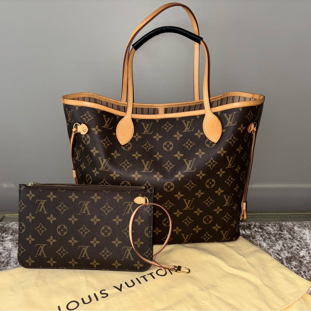 Louis Vuitton Brown Monogram Neverfull Tote